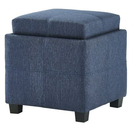 Ebern Designs Pimentel Fabric Storage Cube Reversible Tray Lid Ottoman