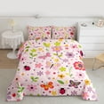 thumbnail image 3 of Feelyou Cute Floral Flower Bedding Comforter Set for Kids, Spring Garden Plant Twin Comforter Sets, Butterfly Ladybug Reversible Bedding Set, Microfiber Bedroom Decor, 2-Piece, 3 of 9