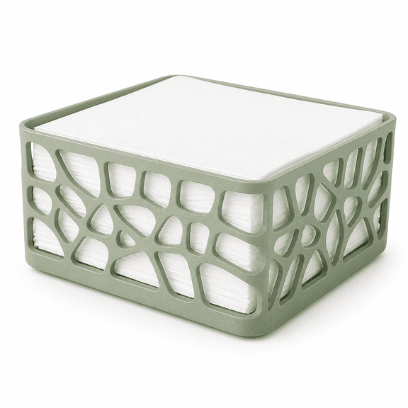 DBOZE Modern Square Napkin Holder for Table, Ribbed Paper Napkin Organizer for Kitchen, Dining Table and Countertop, 7.1 Inch