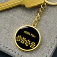 thumbnail image 6 of Shih Tzu Mama Circle Keychain Stainless Steel or 18k Gold Dog Mom Pendant, 6 of 12