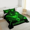 thumbnail image 3 of Homewish Modern Stereoscopic Geometric Queen Comforter Set,Baseball Sport Theme Bedding Sets,Green Black Bedding Comforter Set For Kids Boy,Microfiber Bedroom Decor Reversible,3pcs, 3 of 8