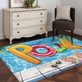 thumbnail image 4 of Rectangle Area Rug 3x5ft,Summer Vacation Swimming Pool Washable Carpet Non-Slip Runner Accent Rugs Indoor Floor Mat for Bedroom Living Room Decor,Sunglasses Slippers Palm Tree, 4 of 9