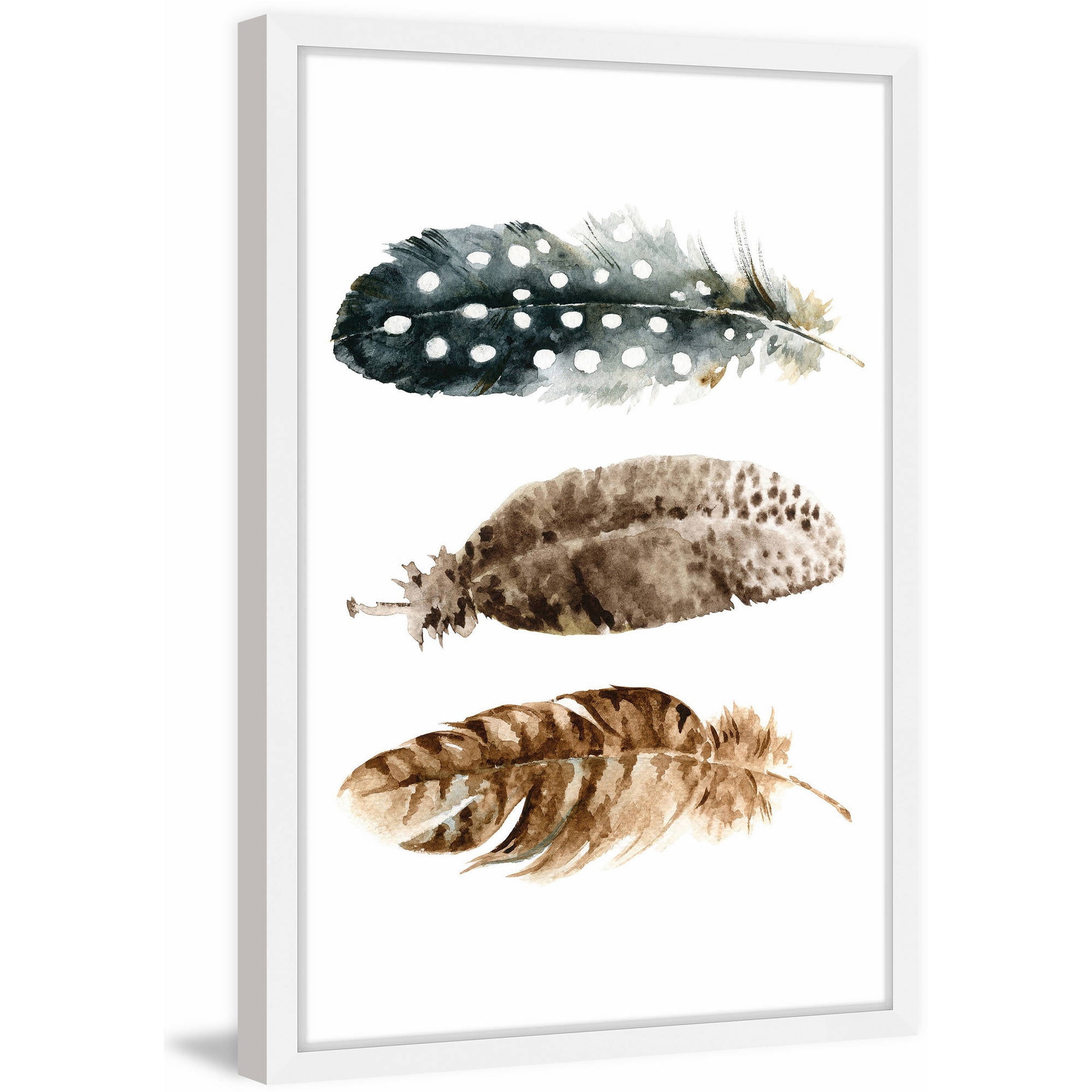 Marmont Hill "Horizontal Feathers" by Shayna Pitch Framed Painting Print