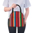 thumbnail image 6 of Fotbe Mexican Serape Blanket Stripes Pattern Lunch Bag, Insulated Lunch Box, Small Leakproof Cooler Food Lunch Containers Reusable High Capacity Lunch Tote Bags for Work, Travel, Outdoor, 6 of 6