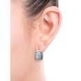 thumbnail image 2 of Rectangular-Shaped Milky Aquamarine and Sterling Silver Leverback Earrings, 2 of 4