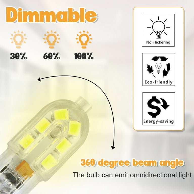 Amazing power G4 LED Bulb, 12V JC G4 Bi Pin Bulb, NOT Dimmable G4 20W  Halogen Bulb Replacement, Daylight White 6000K, 5-Pack