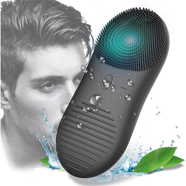 Cepillo de limpieza facial sónico, cepillo y masajeador facial de silicona resistente al agua IPX7 para hombres, mujeres y adolescentes, recargable por USB, modo de espera súper largo, 12 velocidades