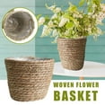 thumbnail image 5 of Garden Seagrass Basket Planters - Hand Woven Basket, Flower Pots Cover Storage Basket, Containers Hand Woven Basket Planter with Liners, Straw Flower Pot for Indoor Outdoor, 5 of 6