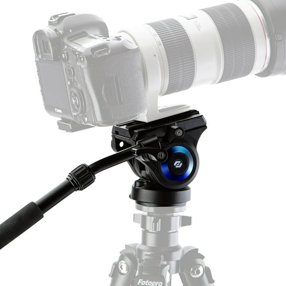 Fotopro MH-7S Video Head, Tripod Fluid Head with Quick Release Plate, Support 360° Swivel and 90° / -70° Tilt, Max Load 11 lbs for Cameras, DSLR