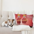 thumbnail image 4 of Ambesonne Birthday Throw Pillow Cover 2 Pack, Cupcake Abstract, 20", Red and Orange, 4 of 5