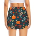 thumbnail image 4 of Uemuo Autumn with Pumpkins Pattern Women's Athletic Shorts High Waisted Running Shorts with Liner Pockets Gym Elastic Workout Shorts-X-Large, 4 of 9