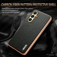 thumbnail image 4 of Case for Samsung Galaxy S25 Ultra, Carbon Fiber Pattern Design [Military Grade Protection] Shockproof Protective Plating Frame Case, Anti-Scratch Ultra Slim Cover for Galaxy S25 Ultra, Brown, 4 of 8