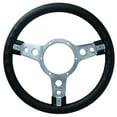 thumbnail image 3 of 13" Traditional Classic Car Steering Wheel Black Leather 3 Spoke Centre 6 Hole, 3 of 3