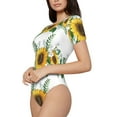 thumbnail image 2 of Gaeub Sunflowers (2) Women'S Short Sleeve One Piece Swimsuit Sexy High-Waisted Bodysuit For Swimming, Beach, Sports - Xx-Large, 2 of 9