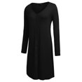 thumbnail image 2 of Ekouaer Button Down Nightgown for Women Long Sleeve Sleepwear V Neck Nightshirt Boyfriend Pajama Dress Sleep Dress, 2 of 6