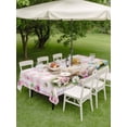 thumbnail image 3 of Easter Cute Bunny Outdoor Tablecloth - 60x102 Inch Rectangle Dining Table Cover, Colorful Eggs Spring Daisy Flowers Pink Plaid Waterproof Outdoor Table Cloth with Umbrella Hole & Zipper for Patio, 3 of 7