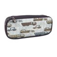 thumbnail image 2 of Lsque Tractor and Dumper Printed Big Capacity PU Leather Pencil Case Large Pencil Pouch Stationery Pen Bag Pencil Holder for Teen, 2 of 6