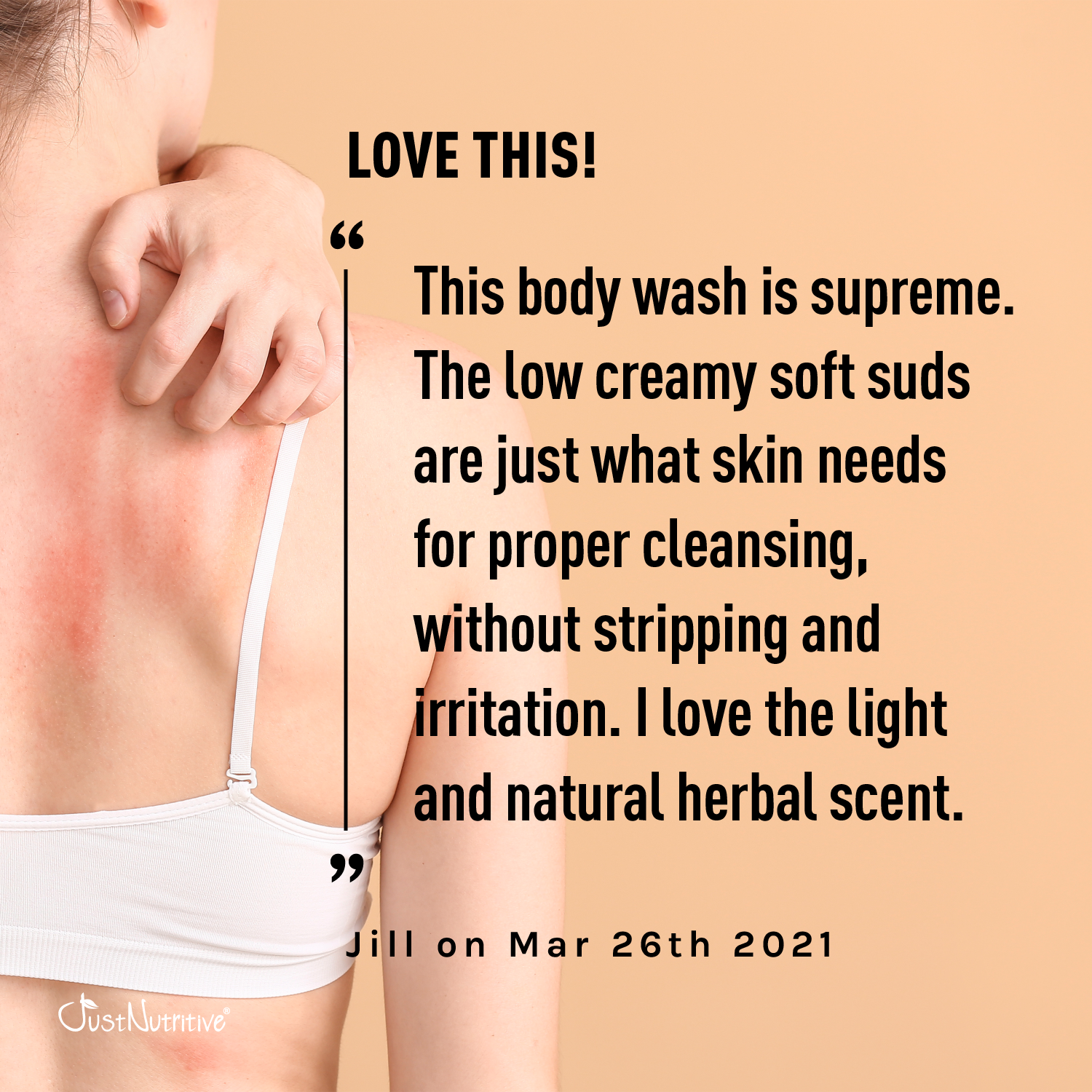 Just Nutritive Skin Calming Body Wash for Soothing Dry itchy  Skin, Best Body Wash for Your Skin, Natural Body Wash, Fragrance Free, 16oz