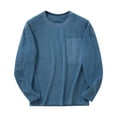 thumbnail image 3 of pstuiky manga larga de hombre, Sudadera con cuello redondo, manga larga, color liso, para hombre, cómoda y cálida para el hogar salir tops xxl, 3 of 4