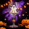 thumbnail image 5 of Halloween Wine Goblets,Clear Stemmed Glass with Ghost and Star Pattern Decor,for Festival Dinner Table and Holiday Party Supplies, 5 of 5