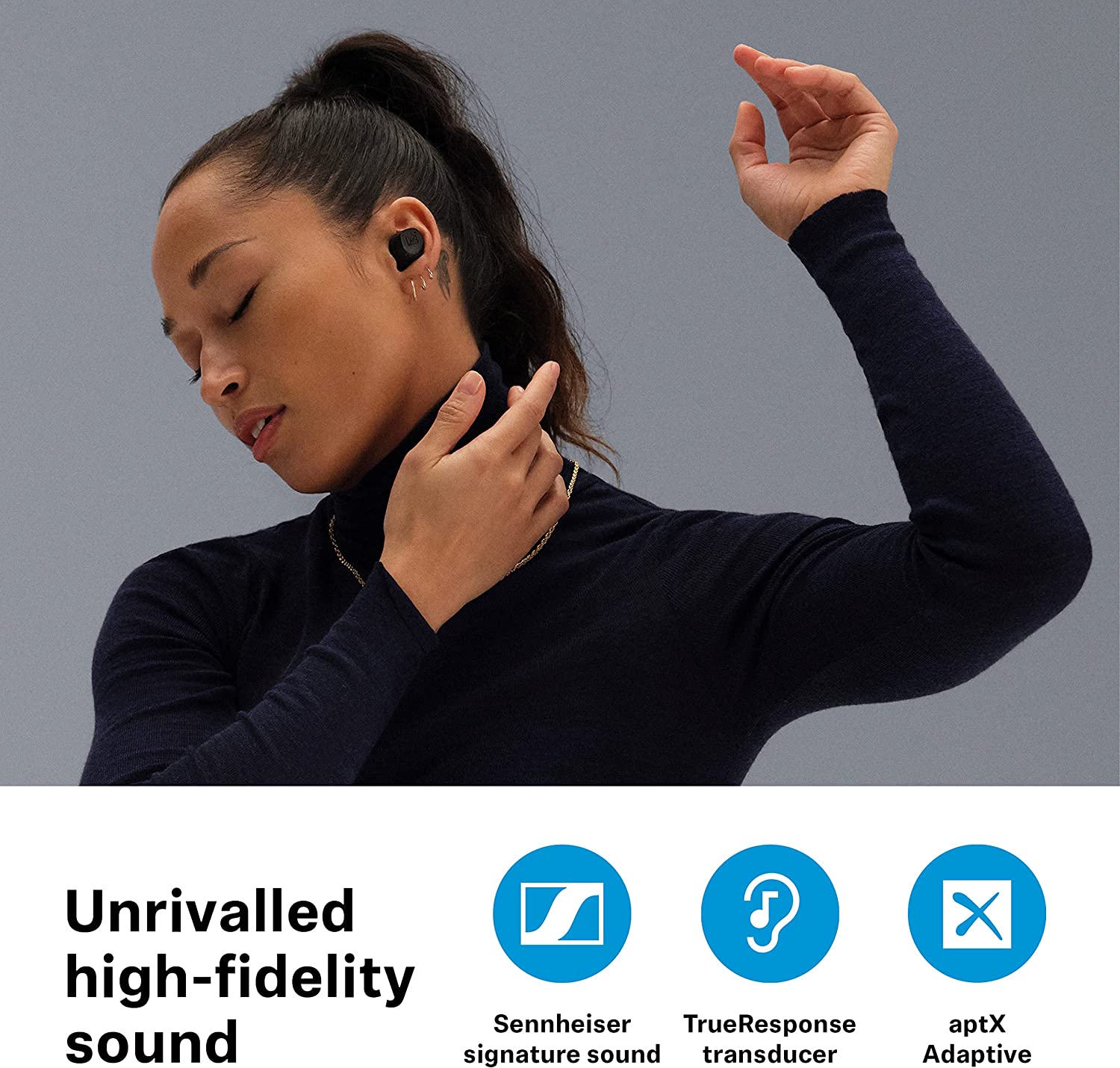 Sennheiser MOMENTUM True Wireless 3 Earbuds -Bluetooth In-Ear Headphones for Music and Calls with ANC, Multipoint connectivity , IPX4, Qi charging, 28-hour Battery Life Compact Design - Black - image 3 of 5