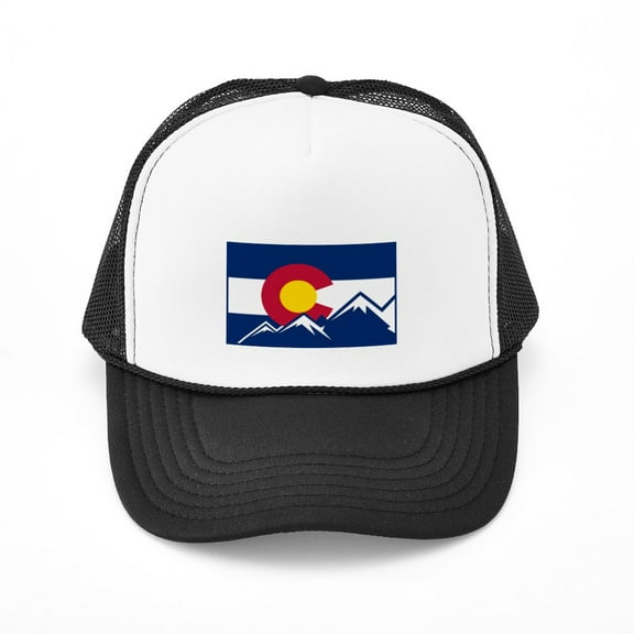 CafePress - Colorado Mountain Flag - Adjustable Unisex Printed Trucker Hat with Mesh Back