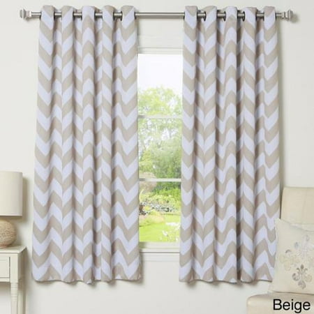 Aurora Home Chevron Print Room Darkening Grommet Top 63-inch ...