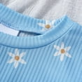thumbnail image 5 of Pajamas for Kids Kids Baby Girls'summer Flower Printed Casual Short Sleeve Tops and Shorts Two Piece Pajamas Set Toddler Girl Pajamas Blue 6 Months-12 Months, 5 of 6