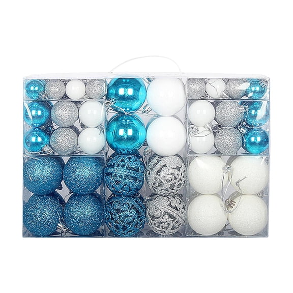 Juego de 100 bolas navideñas coloridas para decorar el hogar, aniversarios y fiestas. plata azul blanco