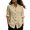 Khaki, variant on Women's Mandarin Collar Button Down Shirts Free Long Sleeve V-Neck Tops Business Casual Work Blouses 2026 Fall Fashion Outfits(,XL)