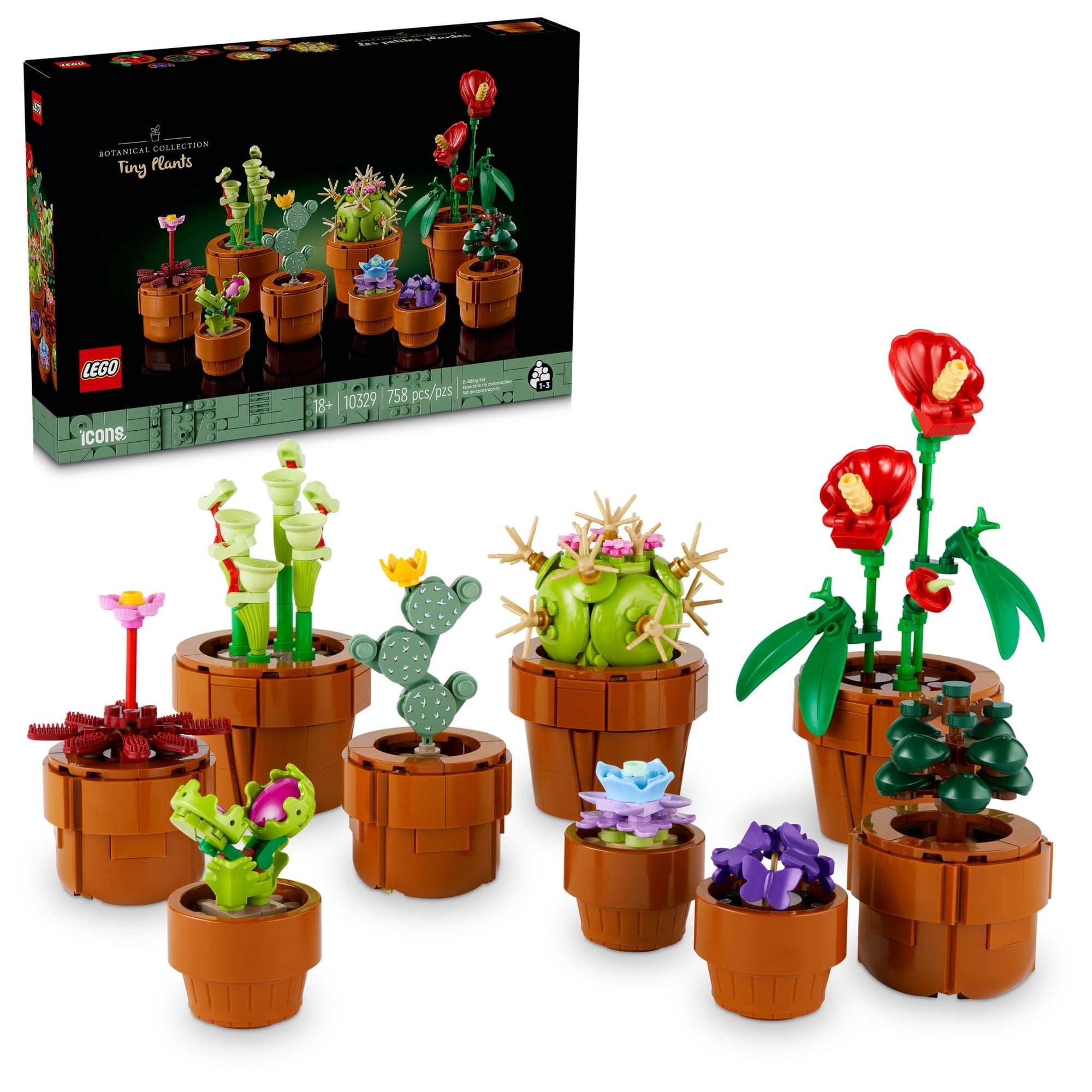 LEGO Botanicals Tiny Plants - Artificial, Fake Indoor Plant Building Set for Home, Kitchen, Desk Decoration, Adults Ages 18+ - Gift for Women & Men - 10329