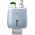 thumbnail image 1 of Strong Adhesive Toilet Paper Holder, No Drilling, Bath Fixtures, 3M Self Adhesive, with Waterproof and Dustproof (Blue), 1 of 4