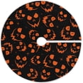 thumbnail image 1 of FMSHPON Orange Evil Spooky Xmas Christmas Tree Skirt Stand Mat for Holiday Party Decoration Indoor Outdoor 48 inches, 1 of 6