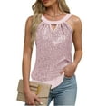 thumbnail image 3 of Perfectbot Womens Elegant Halter Neck Tops Sparkly Sequin Cold Shoulder Tank for Parties & Night Out, 3 of 8
