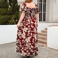 thumbnail image 4 of LOVZFMLL Robe d'Été à Imprimé Décontractée Ample à Manches Courtes à Col Rond pour Femme Rouge 3TG, 4 of 7