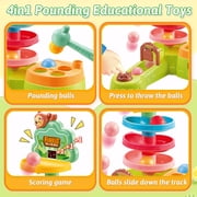 UQN Ball Drop Toys for 1 Year Old, Toddlers Toys with Hammer Pound Balls, Shoot Balls Game, Scoring Game, Ball Drop Tower for 1 Year Boys Girls Toys Gift, Montessori Toys for Toddlers 1-3 Year Old