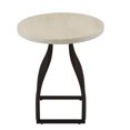 thumbnail image 4 of HomePop Lindsay Modern Wood & Metal Round Accent End Table, Black/Whitewash, 4 of 9