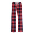 thumbnail image 4 of Hvogkswy Women Plaid Pajama Pants Loose Straight Wide Leg Lounge Pants Drawstring Elastic Waist Home Pajama Bottoms with Pockets, 4 of 7
