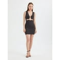 thumbnail image 3 of V-Neck Cut-Out Bodycon Mini Dress, 3 of 5