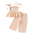 thumbnail image 3 of XINXIAOO Baby Girls Summer 2 Piece Outfits Sleeveless T-Shirt Tops Elastic Waist Long Pants Casual Cute Girl Outfits 6-9 Months, 3 of 6