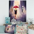 thumbnail image 2 of Designart ' The Girl With The Umbrella Walking In The Rain II ' French Country Canvas Wall Art Print, 2 of 3