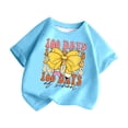 thumbnail image 5 of LUOGENLI T-Shirt pour Filles Enfants Mode Décontractée Imprimé Col Rond Ample Manche Courte T-Shirt Haut Maxi Chemises pour Filles Été Blanc Bleu Clair 3-4 Ans, 5 of 5