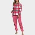 thumbnail image 3 of Gfyviroh Womens 2 Piece Pajama Set Long Sleeve Tops and Cuffed Pants Pjs Plaid Loungewear Sleepwear Sets, 3 of 7