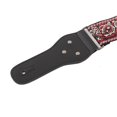 thumbnail image 3 of Sangle de guitare électrique réglable en nylon brodé avec boucle antidérapante, rouge et gris, 3 of 4