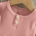thumbnail image 6 of JSGEK Toddler Girls Knit Dress for Baby Girl Long Sleeve Fall Dress Ribbed Ruffle Dresses for Little Girls with Bow Knot Pink 120, 6 of 6