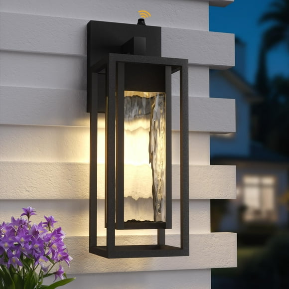 Luz de Pared Exterior Lawyettle LED Impermeable de 15" con Sensor Crepúsculo a Amanecer