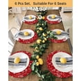 thumbnail image 4 of 13 Inch Round Placemats Set of 4, Red Snowman Christmas Non Slip Heat Insulation PP Table Mats, Xmas Balls Snowflake Washable Place Mats for Kitchen Dining Party Table Decor, 4 of 7