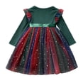 thumbnail image 6 of Splozh Toddler Sweater Dress Girls Cute Soft Fall Winter Long Sleeve Princess Holiday Attire Toddler Christmas Dress Winter Princess Dress for Girls Toddler Play Dress,Green,5-6 Years, 6 of 9