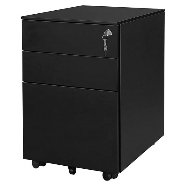STANI Slim File with Lock, 3 Drawer Mobile Filing for