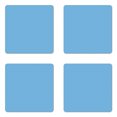 thumbnail image 1 of Abstract Coaster Set of 4, Modern Pattern of Repeating Striped Triangular Motifs in Monochrome Style, Square Hardboard Gloss Coasters, Standard Size, Sky Blue Pale Blue, by Ambesonne, 1 of 2